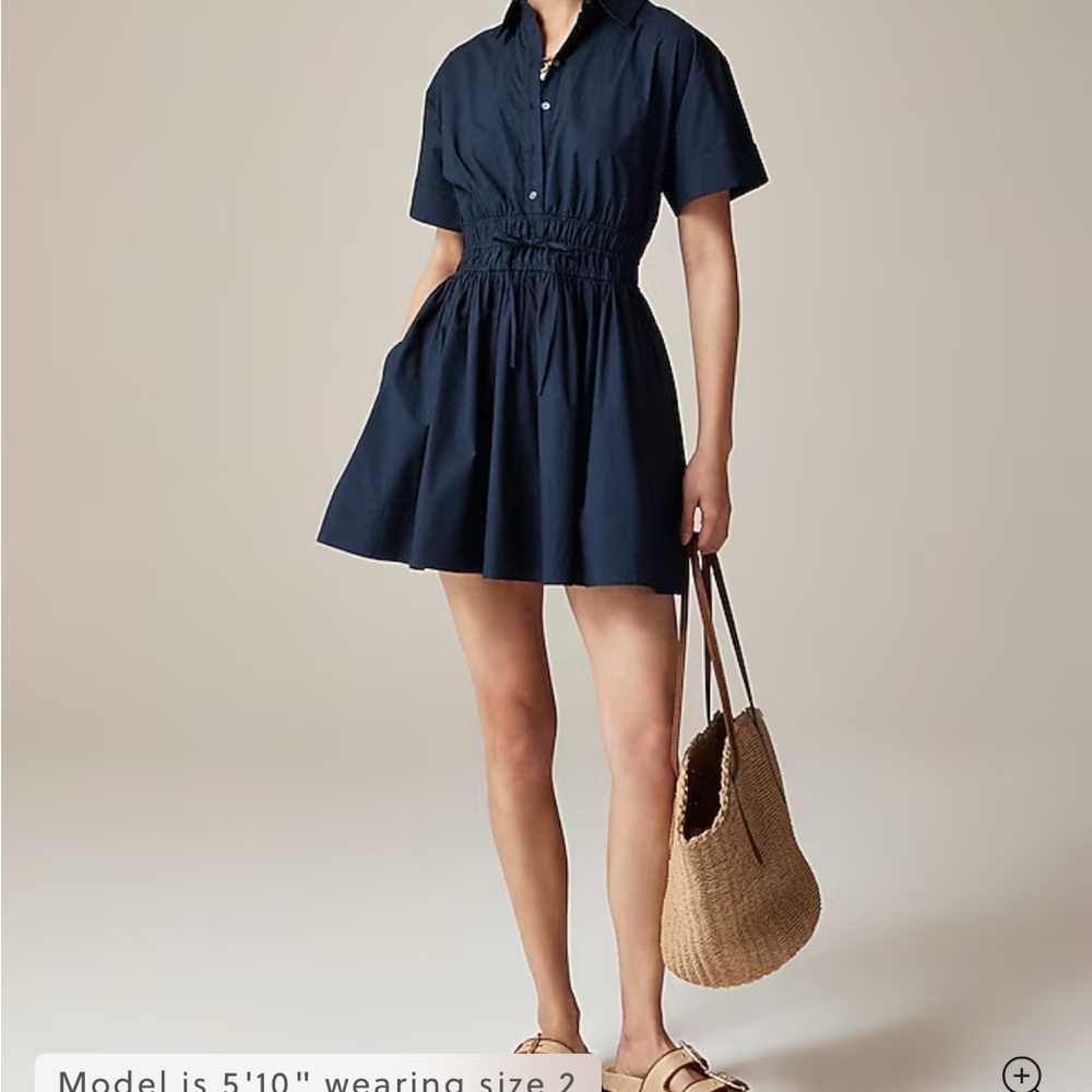 J. Crew Dark Blue Mini Shirt Dress